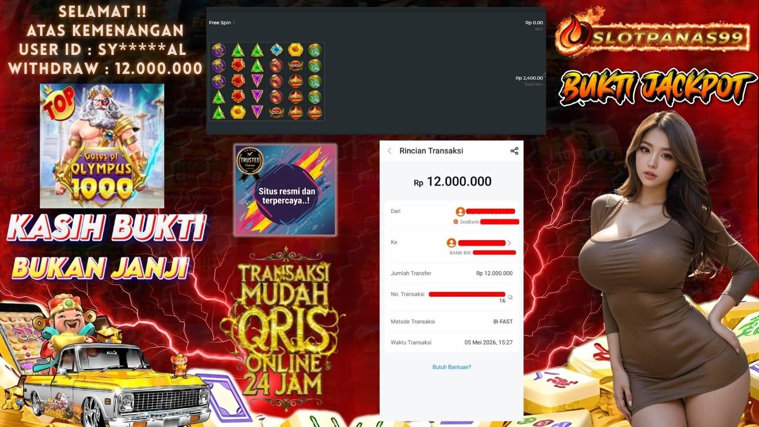 SLOTPANAS99 JACKPOT SLOT GATES OF OLYMPUS 1000